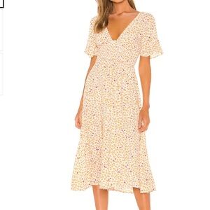 NWT Free People Womens In Full Bloom Floral Midi Dress Boho Cottagecore Summer